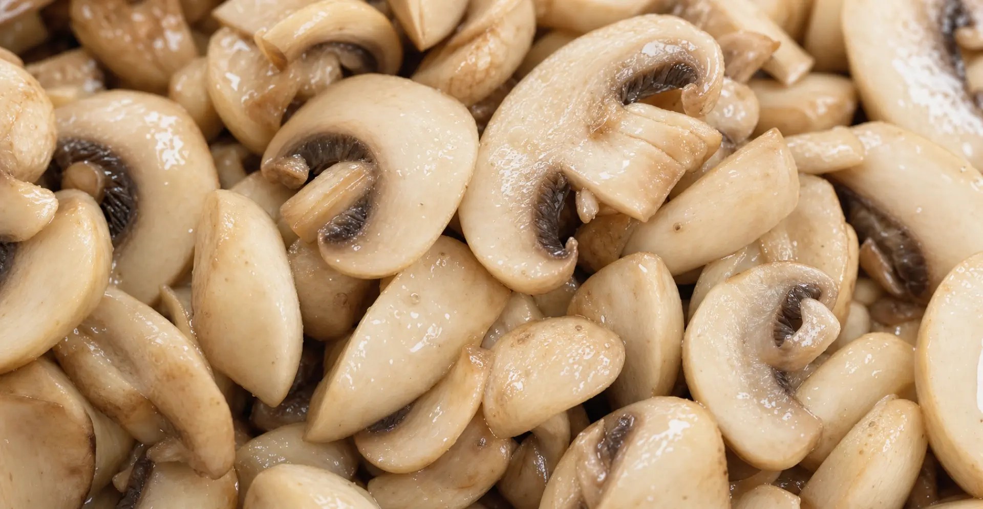 Sliced mushrooms in brine